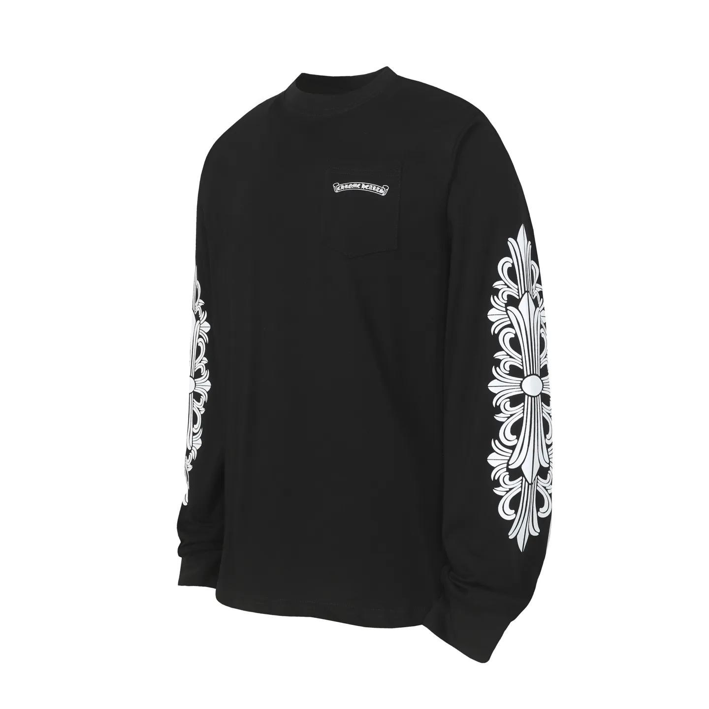 P160 #K2117 cross-border model. Those who pursue quality, please do not place an order. -Chrome Hearts/Chrome Hearts 23ss Sanskrit printed popular long-sleeved T-shirt -High weight, high density and high quality. The wool is soft, delicate and skin-friendly. It feels soft and silky. It has excellent warmth and skin-friendly properties. XL